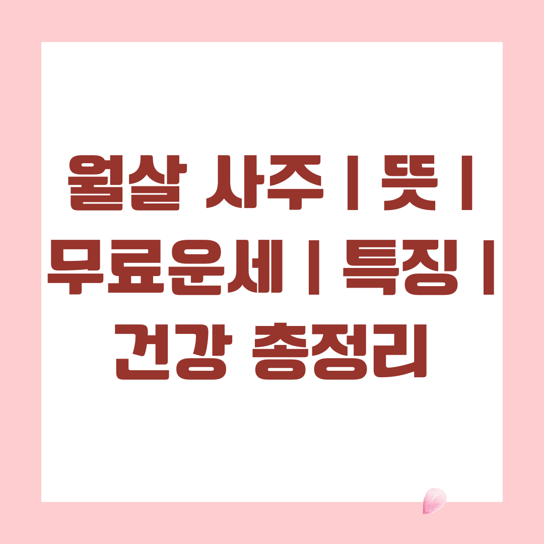 월살 사주